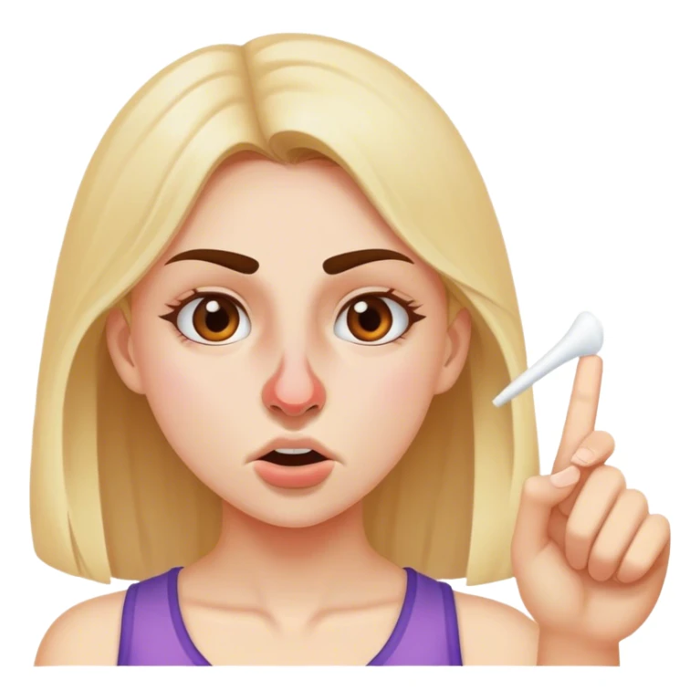 Girl defeating nose sticker