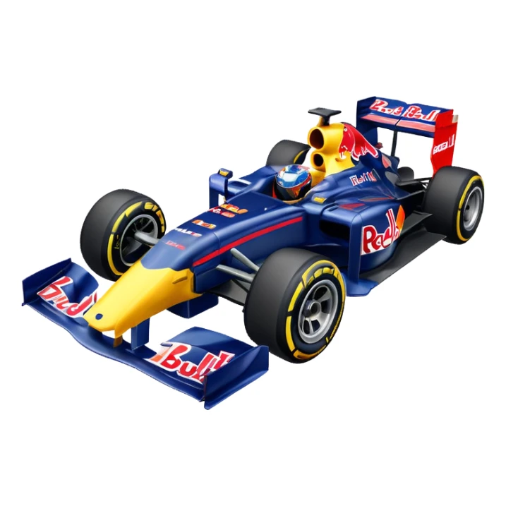 Um carro de fórmula 1 da rede Bull de 2010 com o número 5 no carro sticker