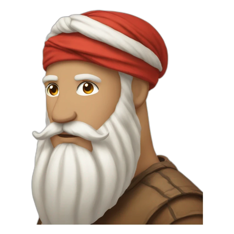 red white turban and brown beard white male sticker