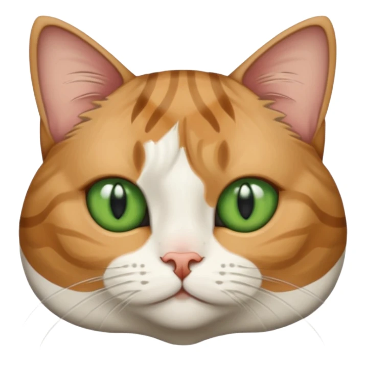 Half-eared grey striped green-eyed Scotch fold, cute cat sticker