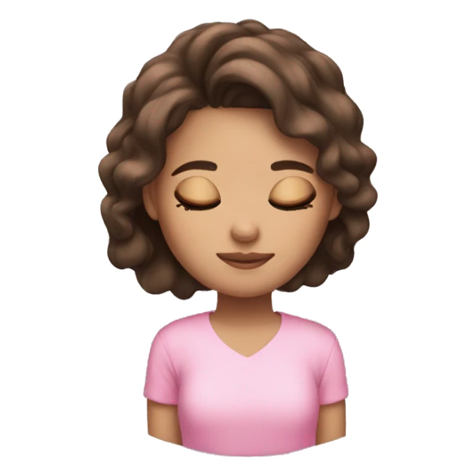 girl brunette pinky sleeping  sticker