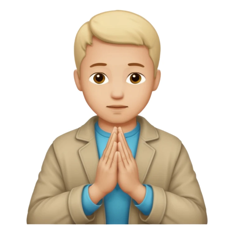 make praying man emoji looks exactly using default iphone emoji icons like man, and pray hands sticker