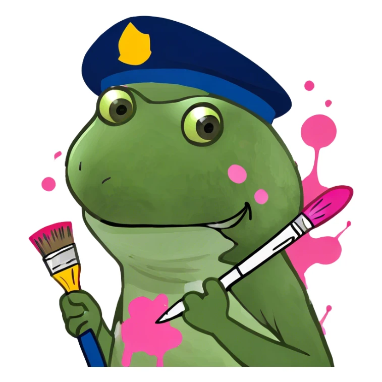 pink spam artist painting  sticker