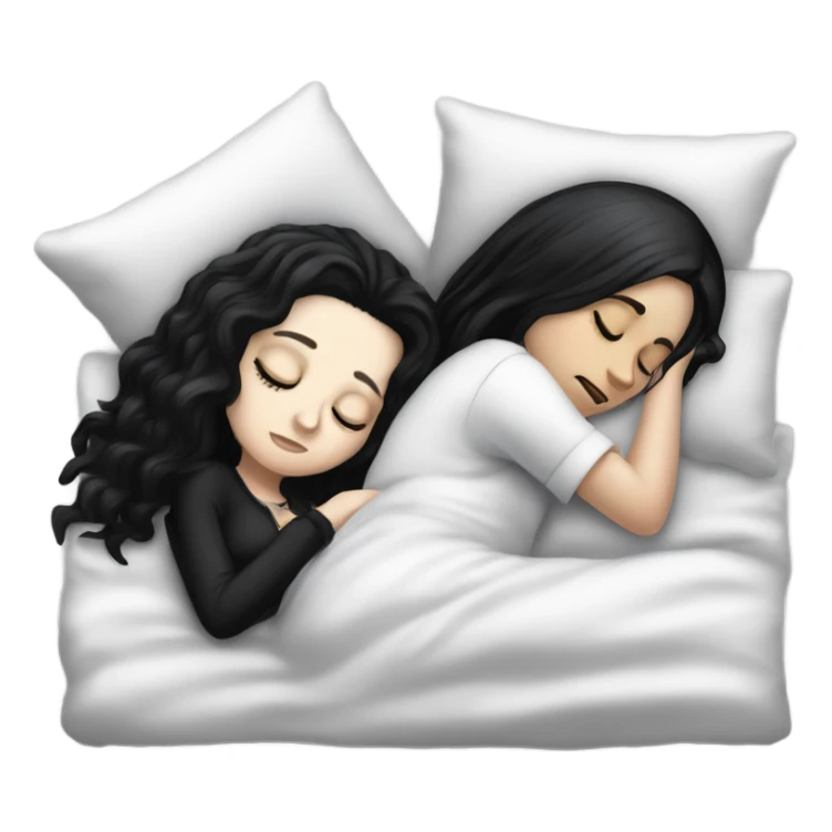 goth white girl and black hair sleeping sticker
