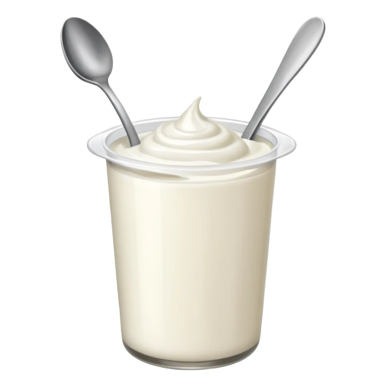 yogurt container with a spoon sticking out sticker