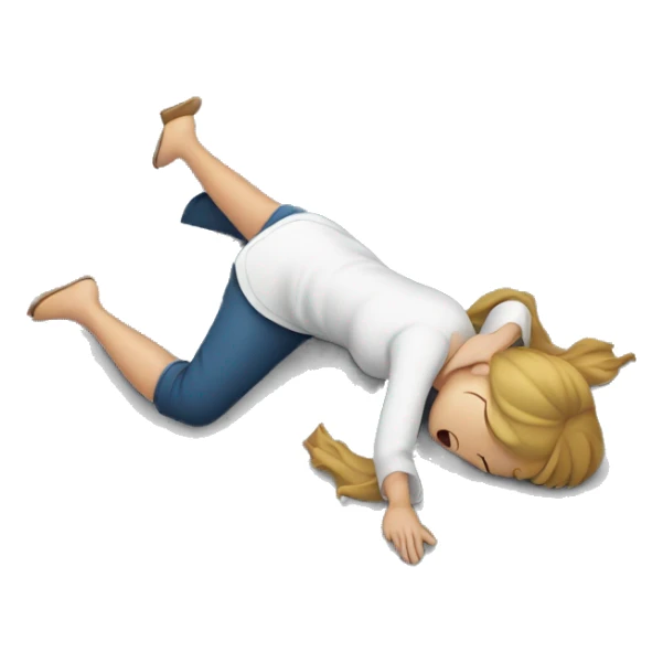 Woman who fainted on the ground sticker
