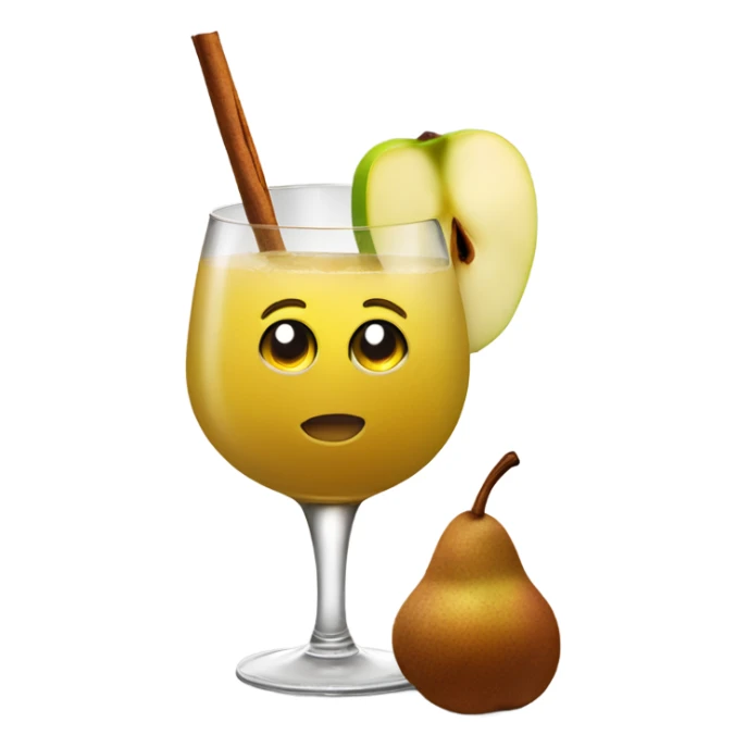 Pear and cinnamon cocktail  in a wine glass  sticker