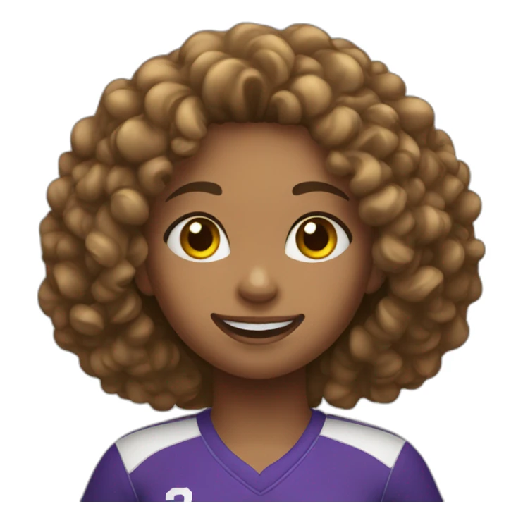 girl whith curly hair playing volleyball sticker
