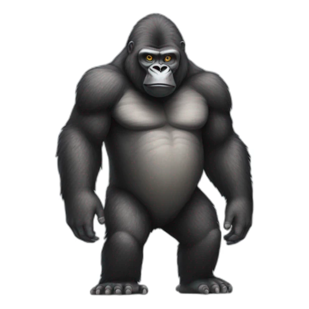 gorilla with large feet standing up with the face of an owl sticker