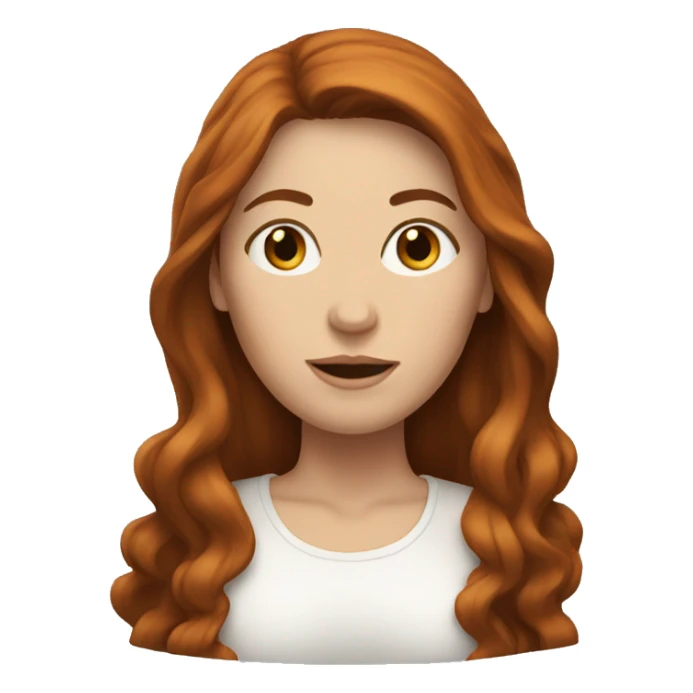 white woman with long, reddish brown hair sticker