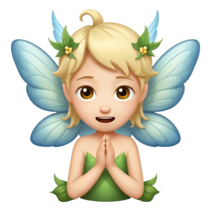 A little fairy, with wings,  , do more different emotional, she cry, smail  tayd , angry, hungry, sticker