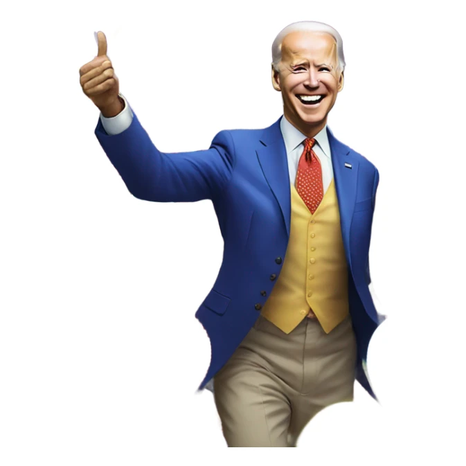 Biden having fun at a clown party dancing with clowns sticker