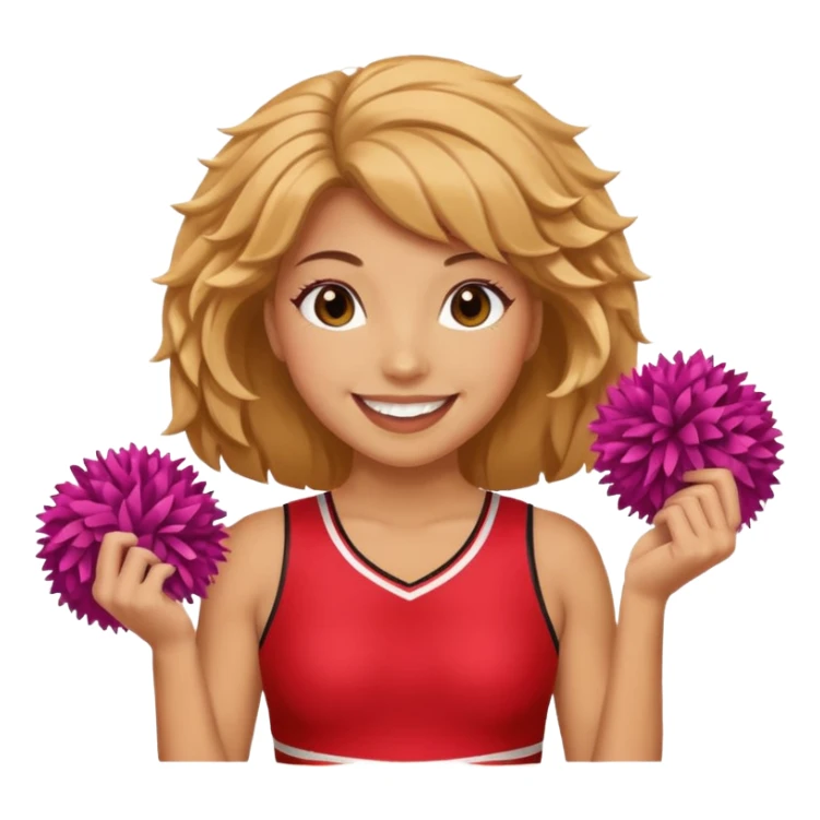 create a tall female cheerleader with pom poms sticker