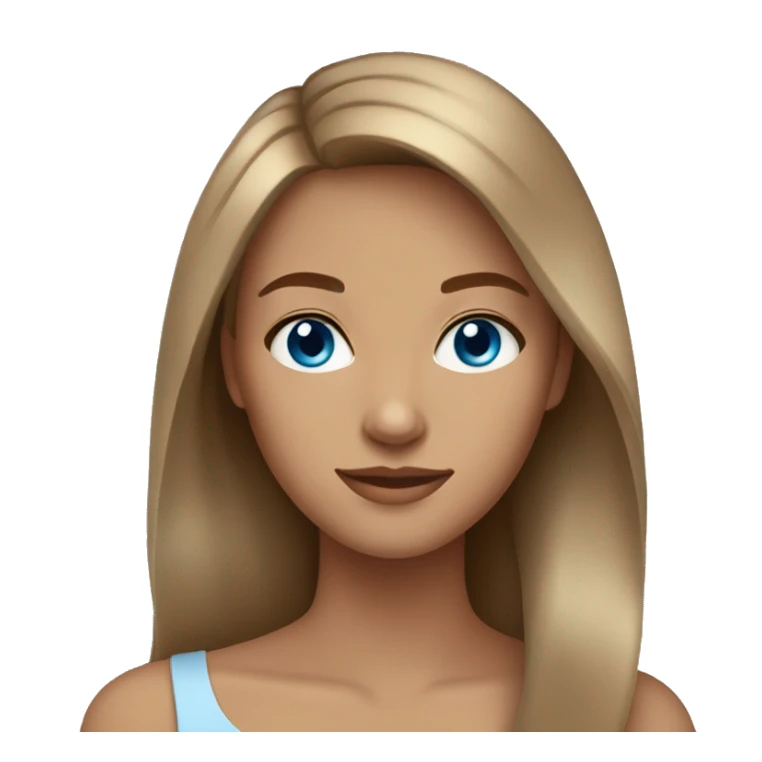 stunning tan girl light brown hair blue eyes sticker