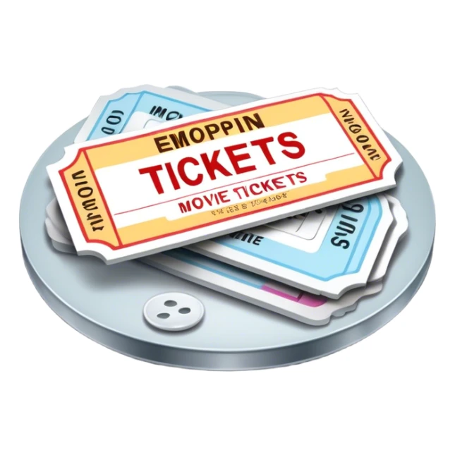 Movie tickets, streaming buttons, DVD discs  sticker