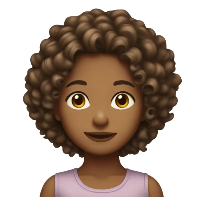 Medium Brown girl with type 4A hair sticker