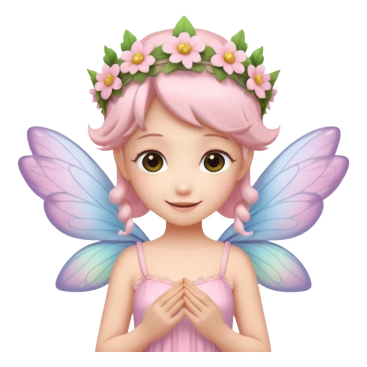 A tiny pastel fairy with glowing wings and a sweet smile
 sticker