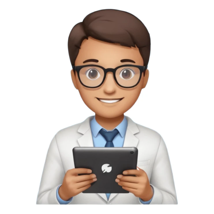 A focused person analyzing rising charts emoji sticker