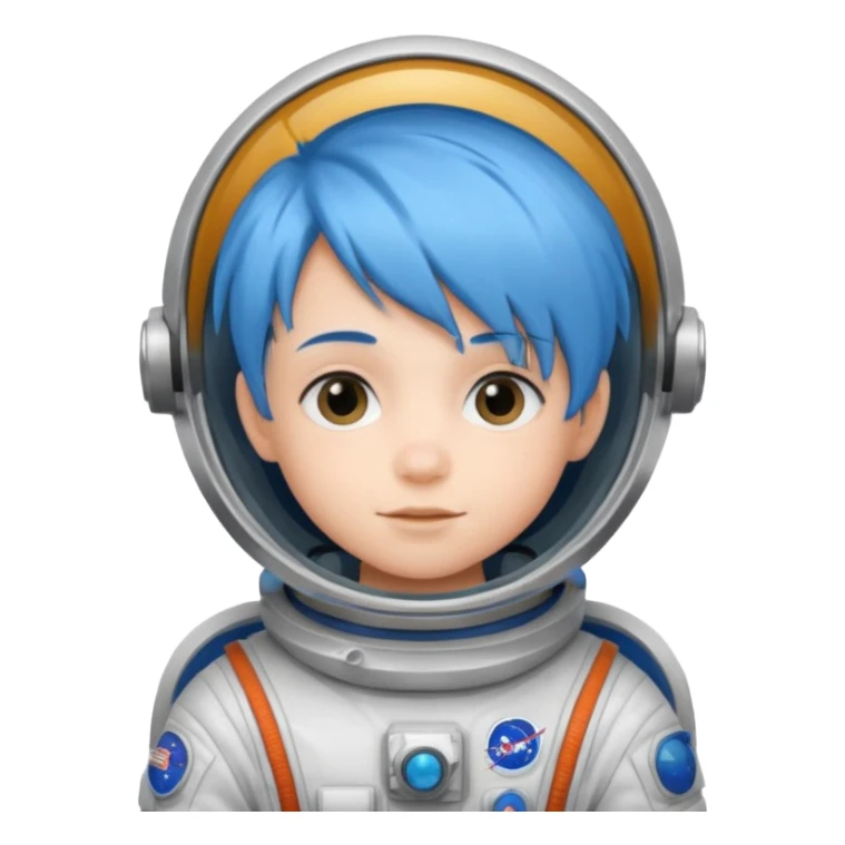 kid astronaut with blue hair sticker