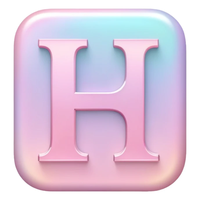 Iridescent pastel pink romantic formal elegant sophisticated cultured neat pretty beautiful nifty app icon with letter “i” sticker