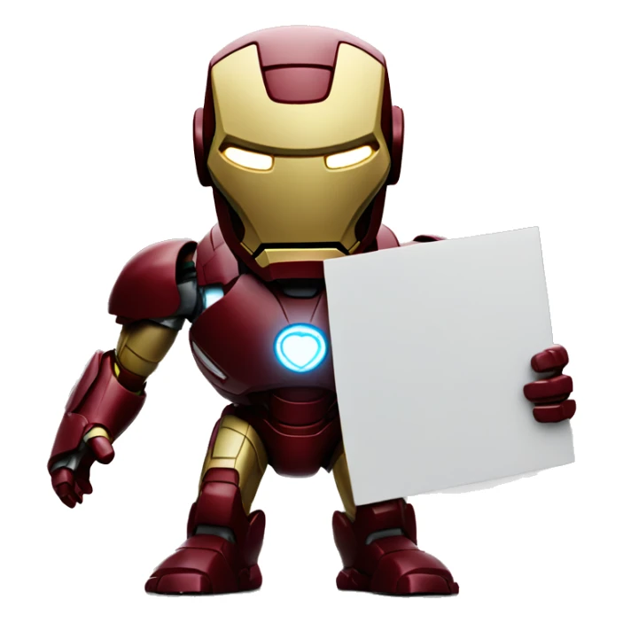Ironman holding a sign i love you sticker