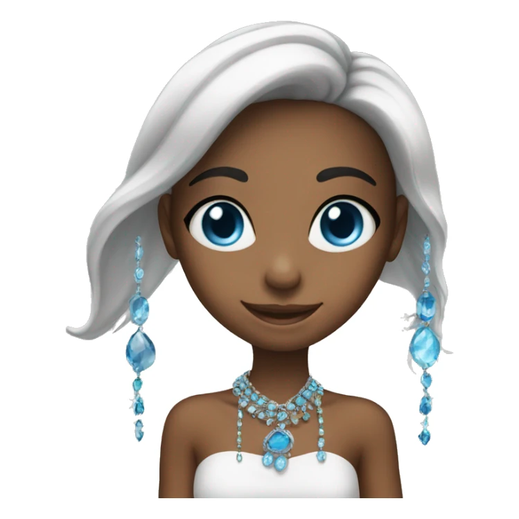 smiling girls with jewelry left one blue eyes sticker