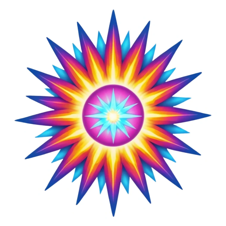 A supernova exploding in a burst of colorful energy sticker