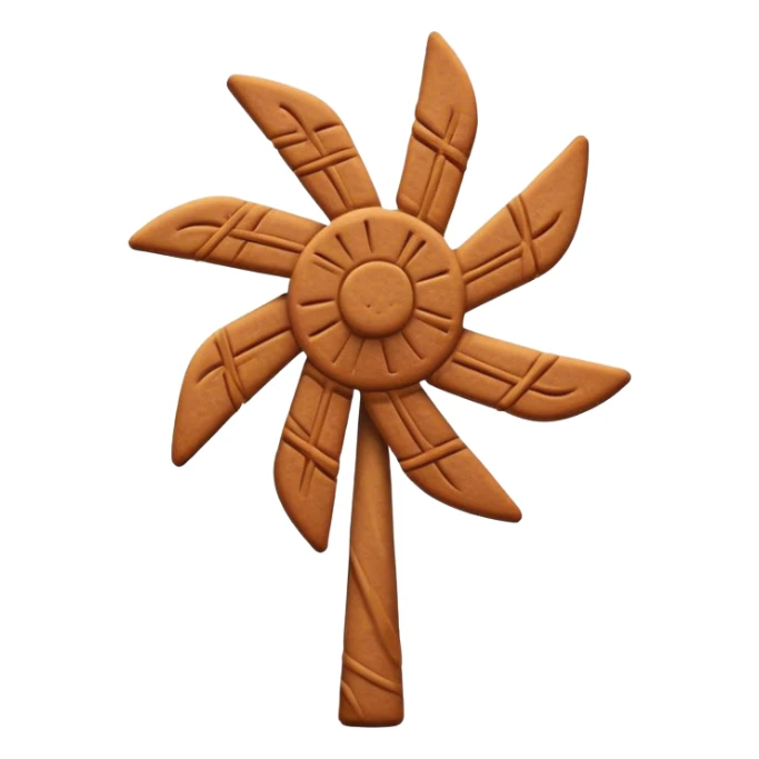 Speculaas Cinematic Realistic Speculaas Biscuit Emoji, depicted as a spiced speculaas cookie crafted in the shape of a windmill and warm, inviting lighting. sticker