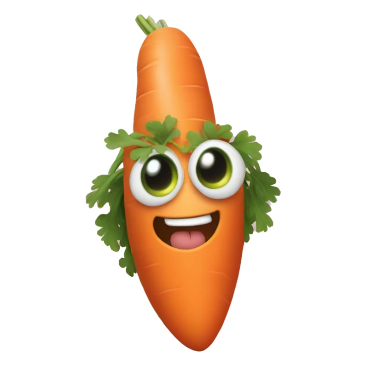 Make a carrot with love eyes sticker