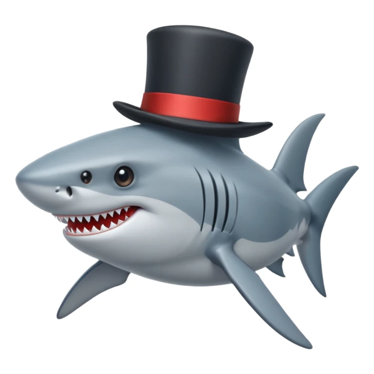 Shark with a top hat sticker