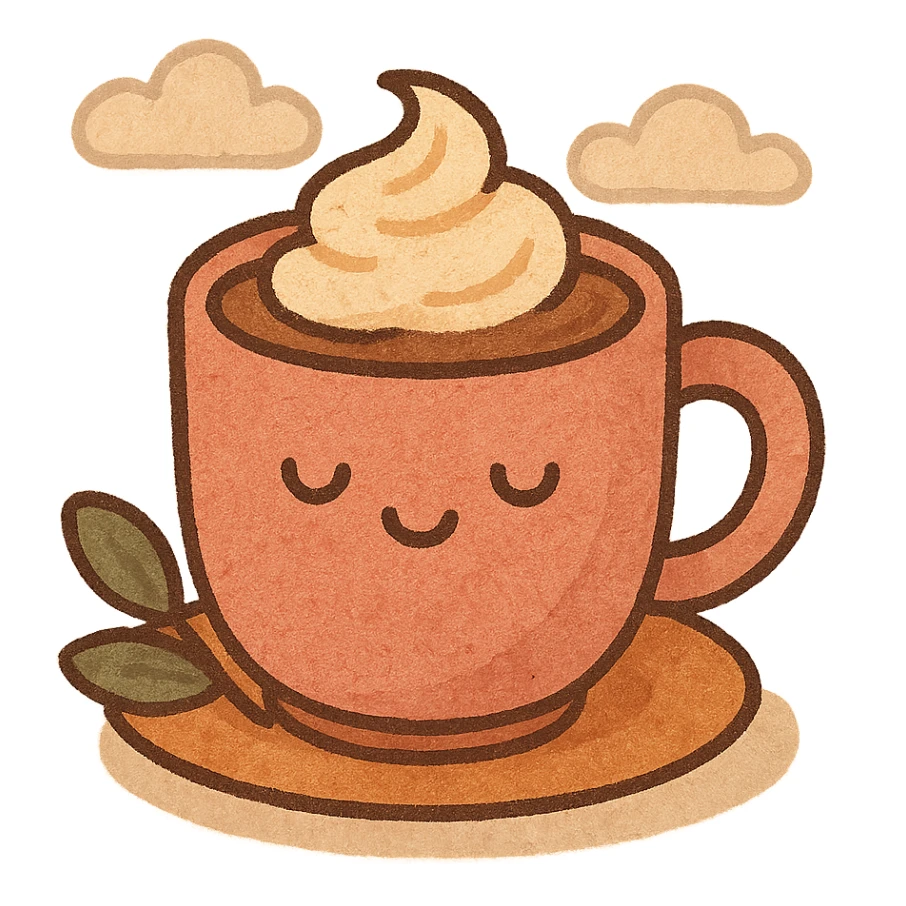 a pink mocha, cute and inviting sticker