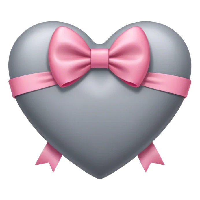 grey color heart with bow sticker