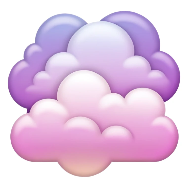 Pastel pink and pastel purple gradients clouds sticker
