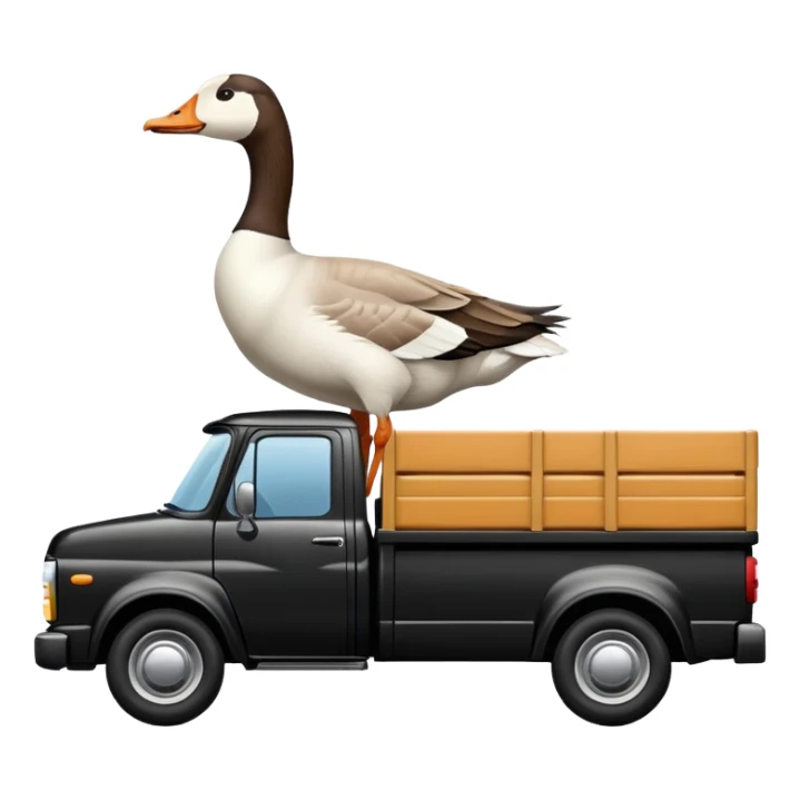 Goose driving a black truck  sticker