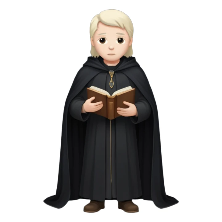 A wandering philosopher in a long black cloak full height sticker
