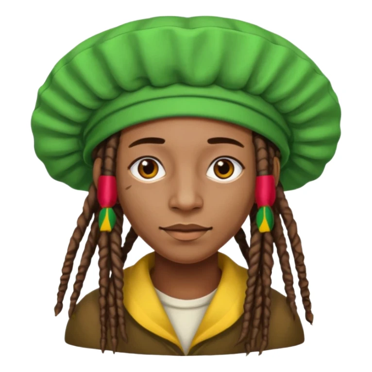 Jamaican dreads with a Jamaican bonnet no person sticker