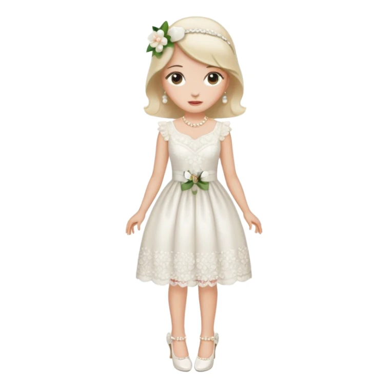 bows, pearls,lace and flower white heel sticker