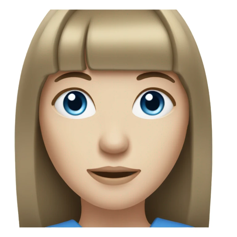 pale brunette woman with bangs and blue eyes sticker