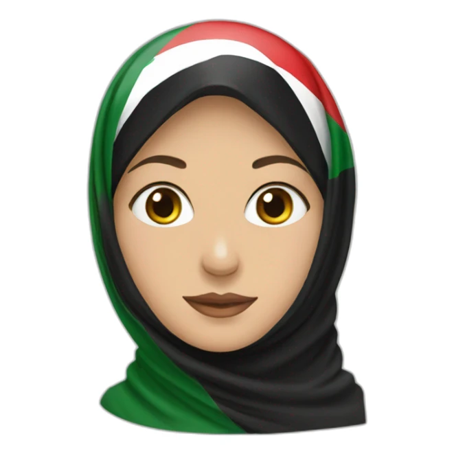 Woman wearing palestine flag hijab sticker