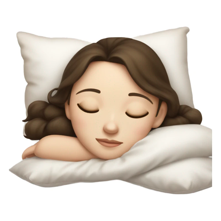 sleeping beauty brunette white girl with a silk pillow sticker