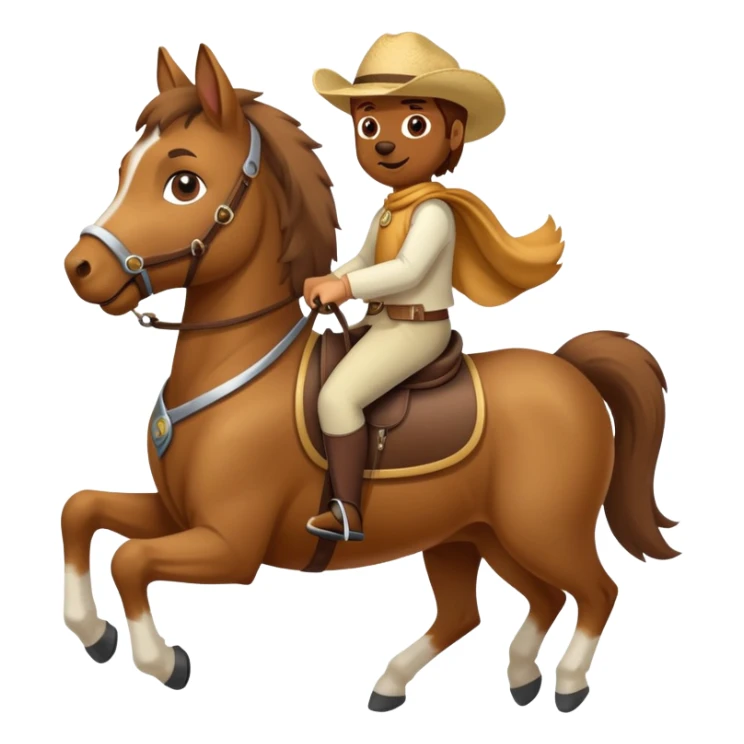 dog ridding a horse  sticker