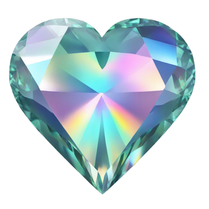 Heart shaped 56-carat iridescent diamond sticker
