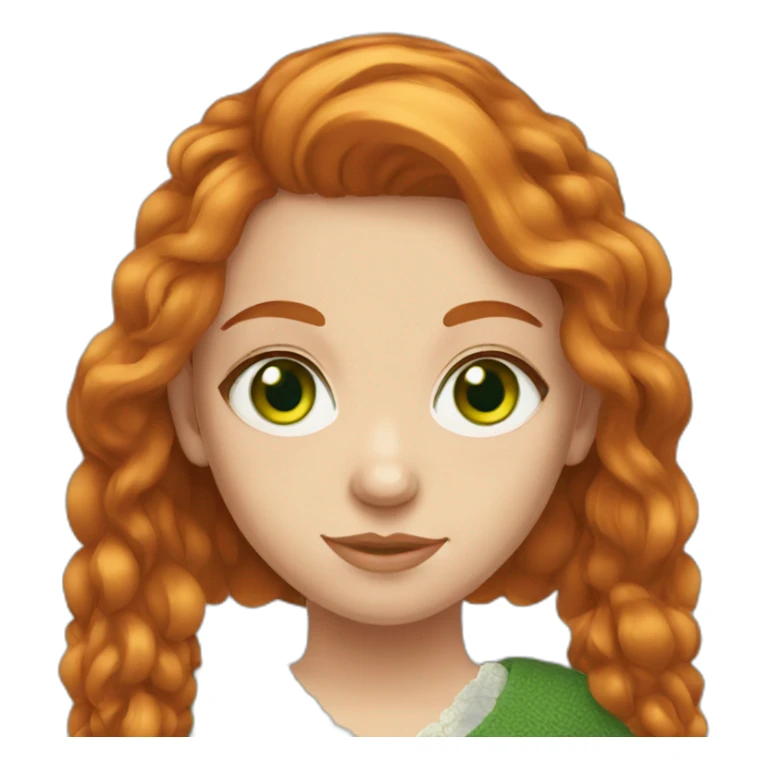 Ukrainian redhead girl with green eyes  sticker