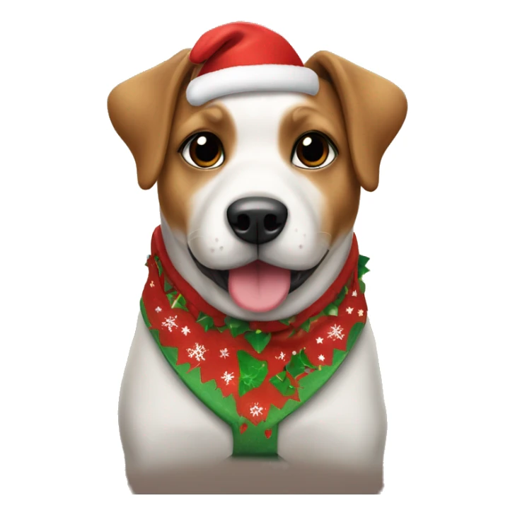 a cute dog wearing a festive christmas shirt sticker