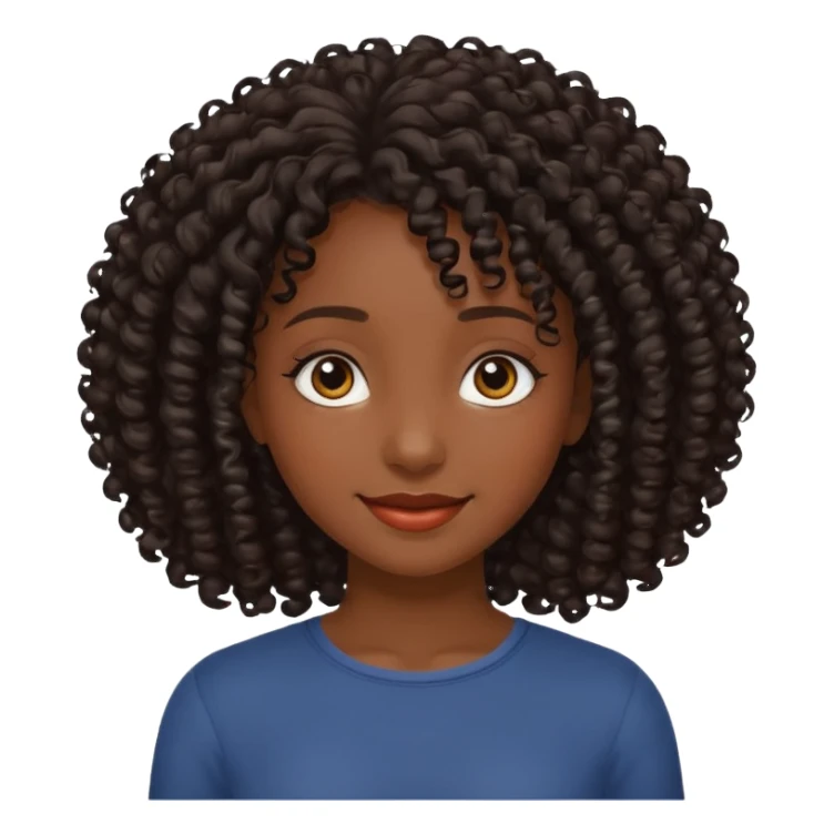 Una chica morena de cabello rizado no esponjado y color negro sticker