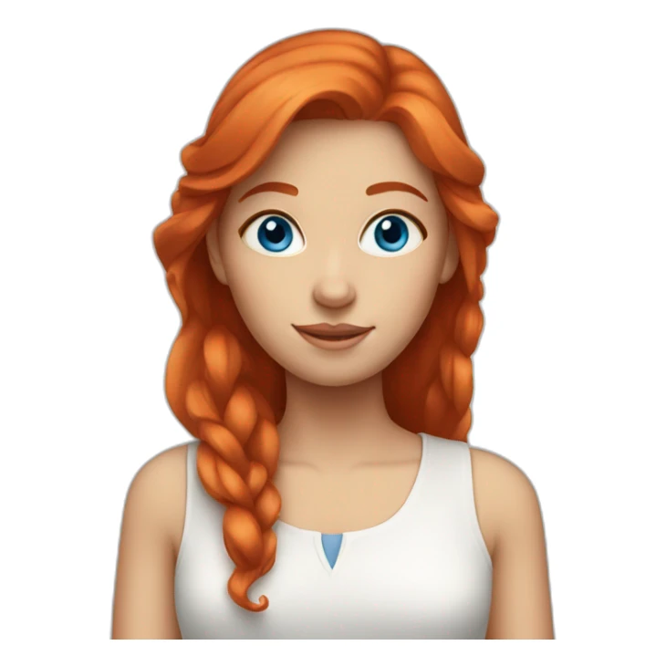 Red haired Girl with blue eyes sticker