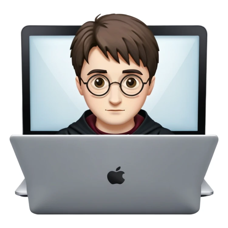 harry potter behind of his laptop sticker