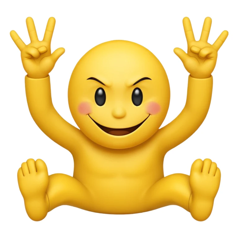 Smiley face with a attitude face and flipping his middle fingers of both hands and both feets sticker