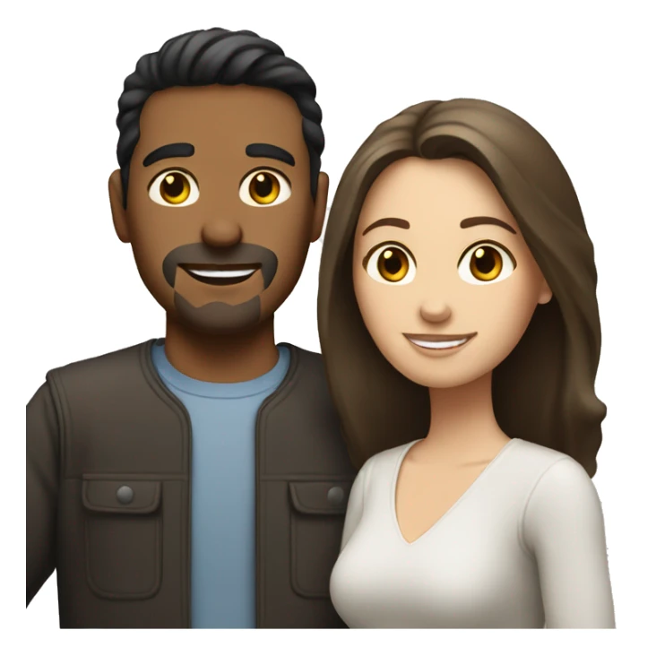 Hispanic man and white brunette woman couple sticker