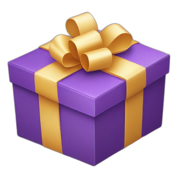 gift box(in purple color)with heart stickers around the box.  sticker